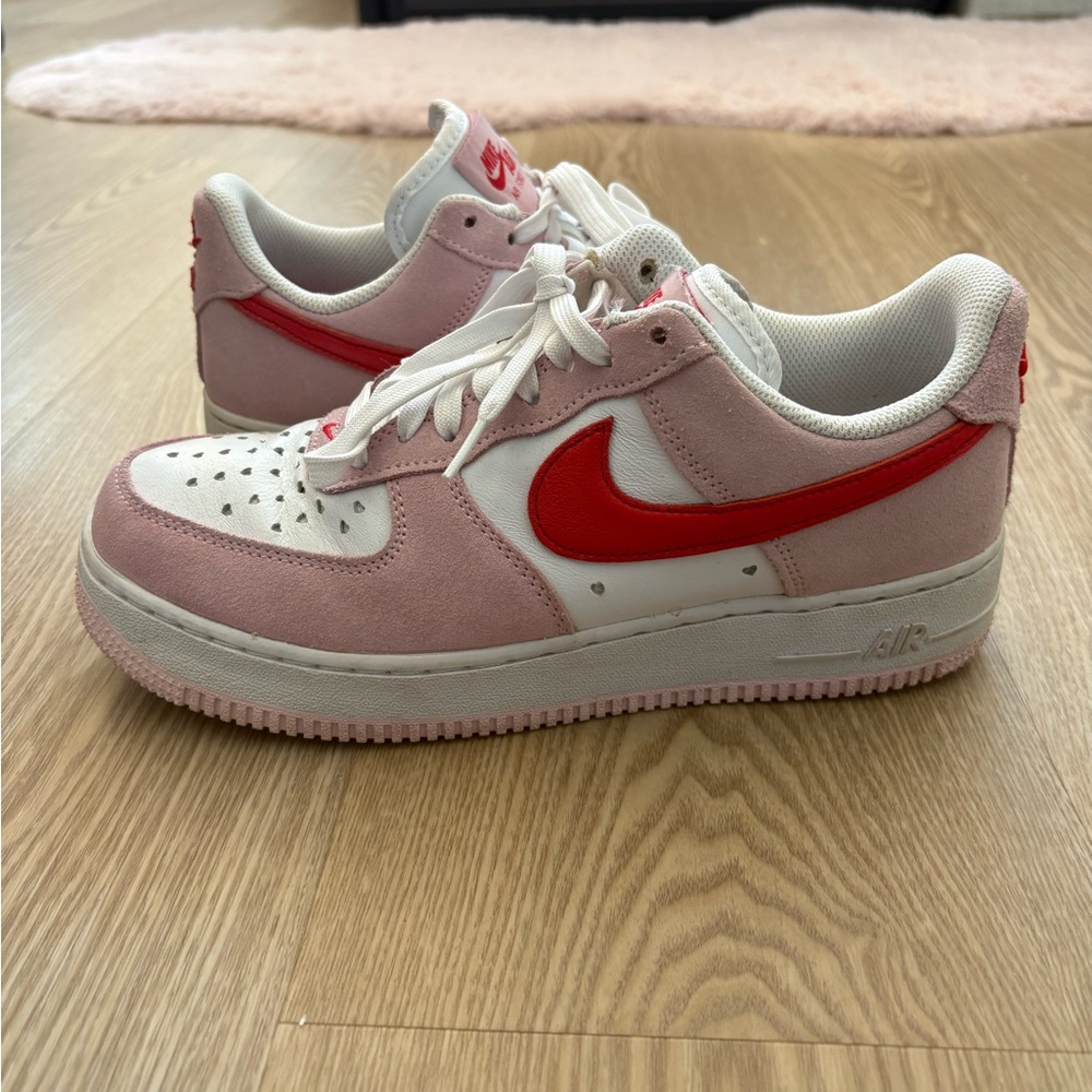 Nike Valentines Air Force 1 Pink and Red Sneakers